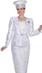Champagne Italy Church Suit 5911-White - Church Suits For Less