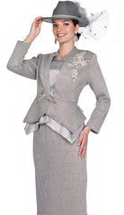 Champagne Italy Church Suit 5959-Silver Grey - Church Suits For Less