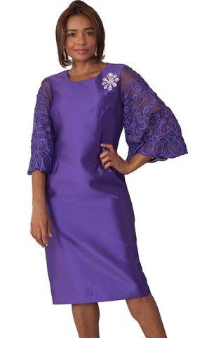 Chancele Church Dress 9721C-Purple - Church Suits For Less