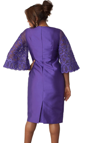 Chancele Church Dress 9721C-Purple - Church Suits For Less