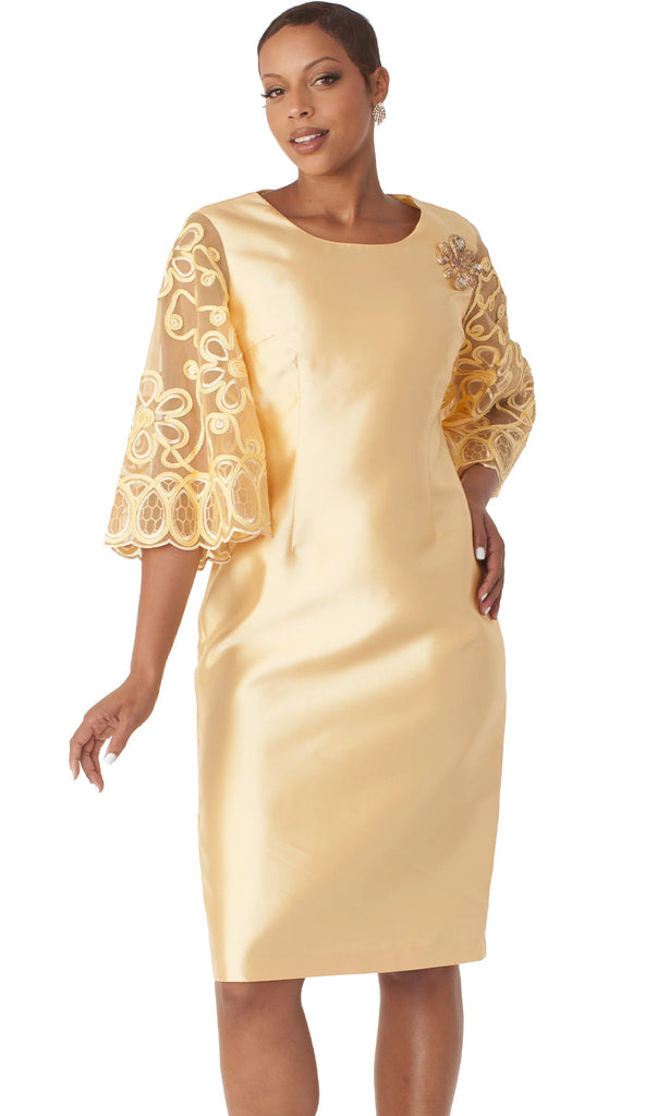 Chancele Church Dress 9721-Yellow - Church Suits For Less