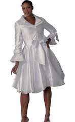 Chancele Church Dress 9723-White - Church Suits For Less