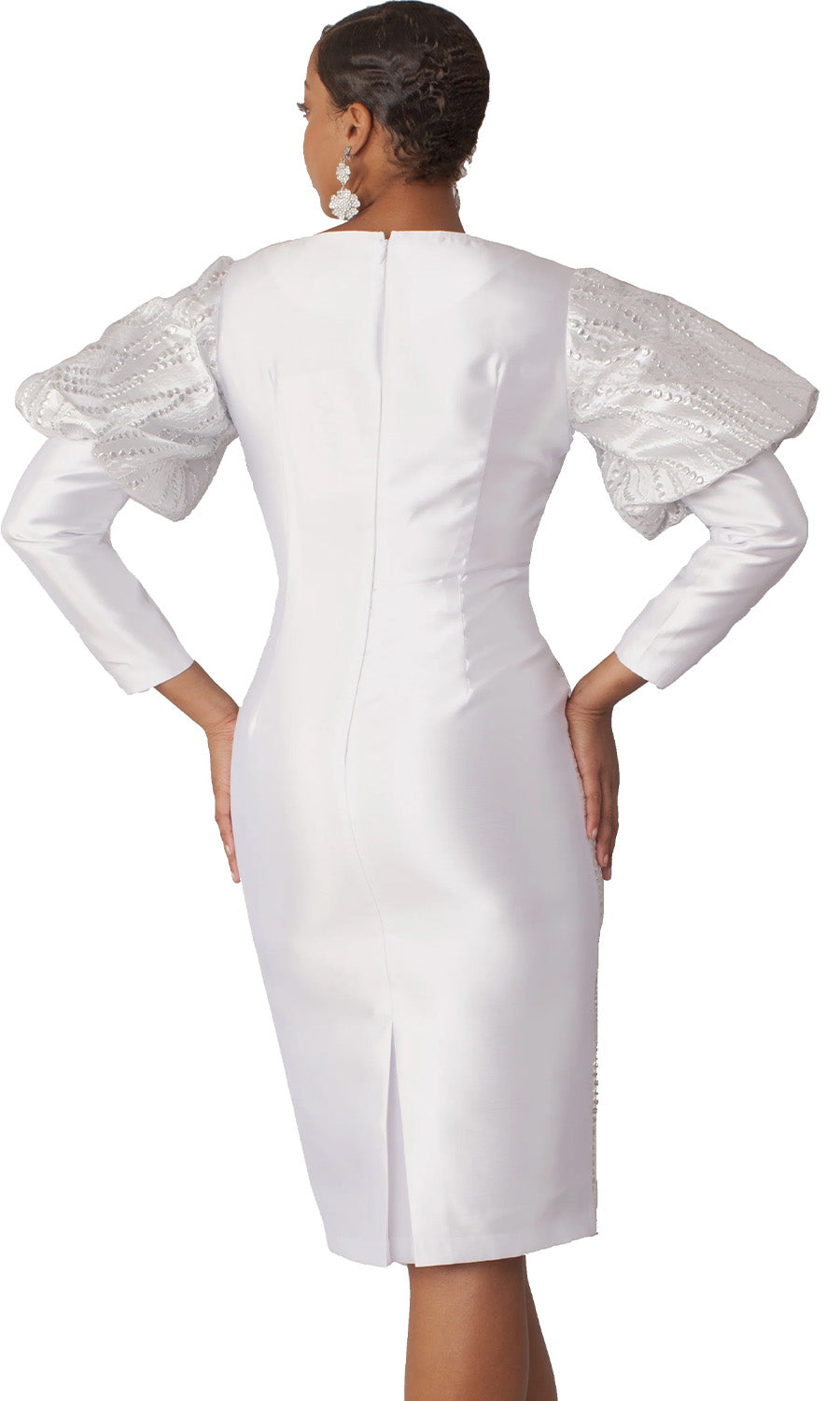 Chancele Church Dress 9736C-White | Church Suits For Less Chancele Church Dress 9736C-White | Church Suits For Less