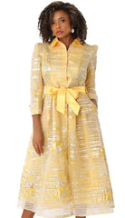Chancele Church Dress 9706-Yellow - Church Suits For Less