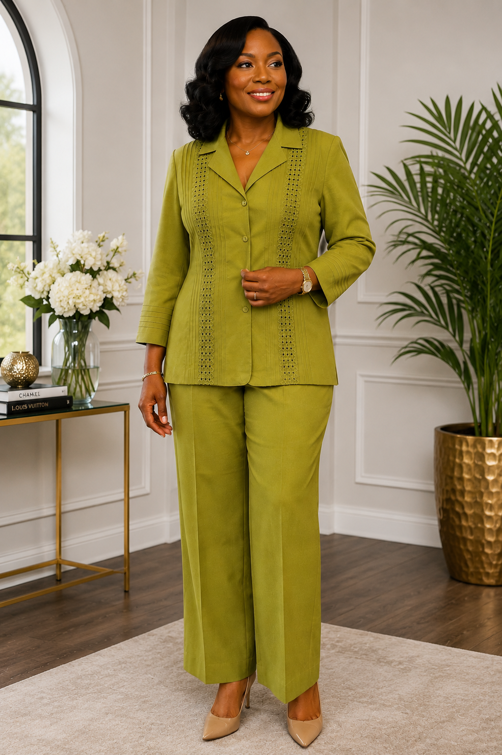 Women Linen Pant Suit 2277