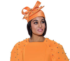 Stellar Looks Church Hat 1592-Orange - Church Suits For Less