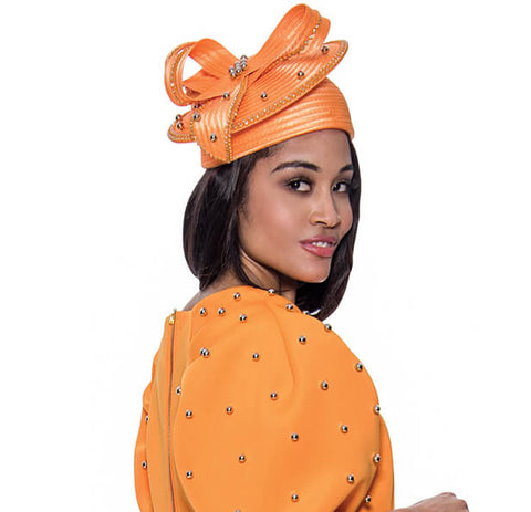 Stellar Looks Church Hat 1592-Orange - Church Suits For Less