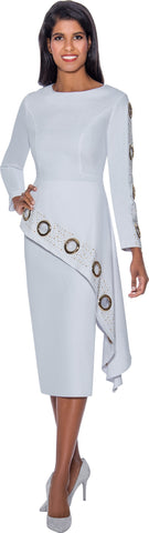 Devine Sport Denim Skirt Suit 63742-White - Church Suits For Less