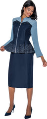 Devine Sport Denim Skirt Suit 63922 - Church Suits For Less