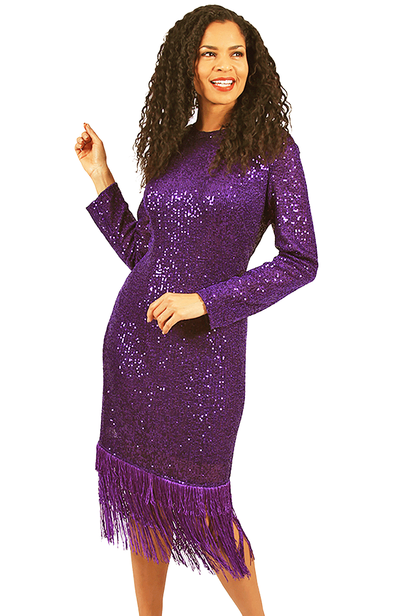 Diana Couture Church Dress 8564C-Purple