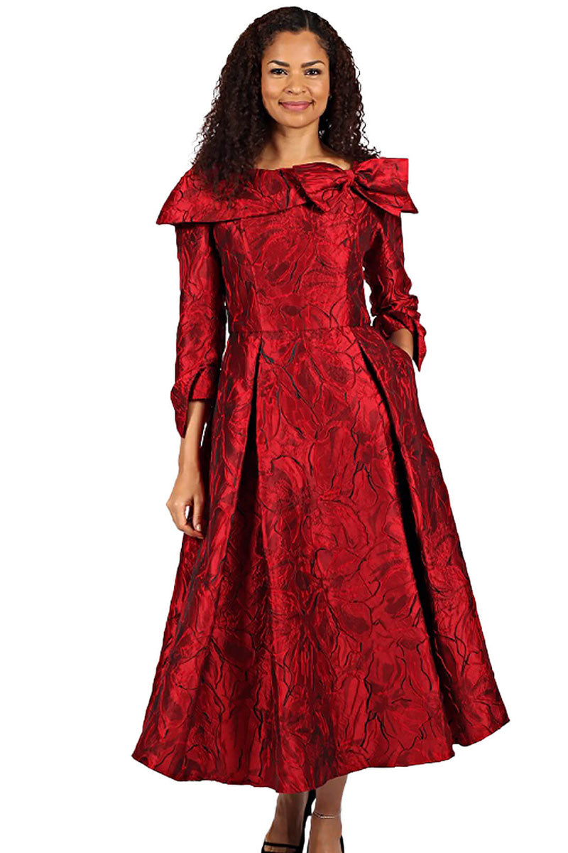 Diana Couture Church Dress 8757-Burgundy