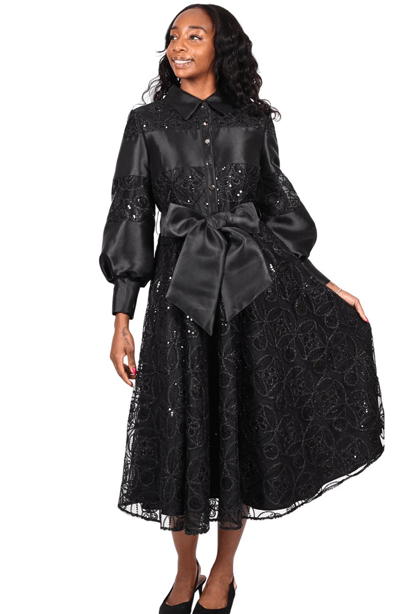 Diana Couture Church Dress 9083-Black – Church suits for less
