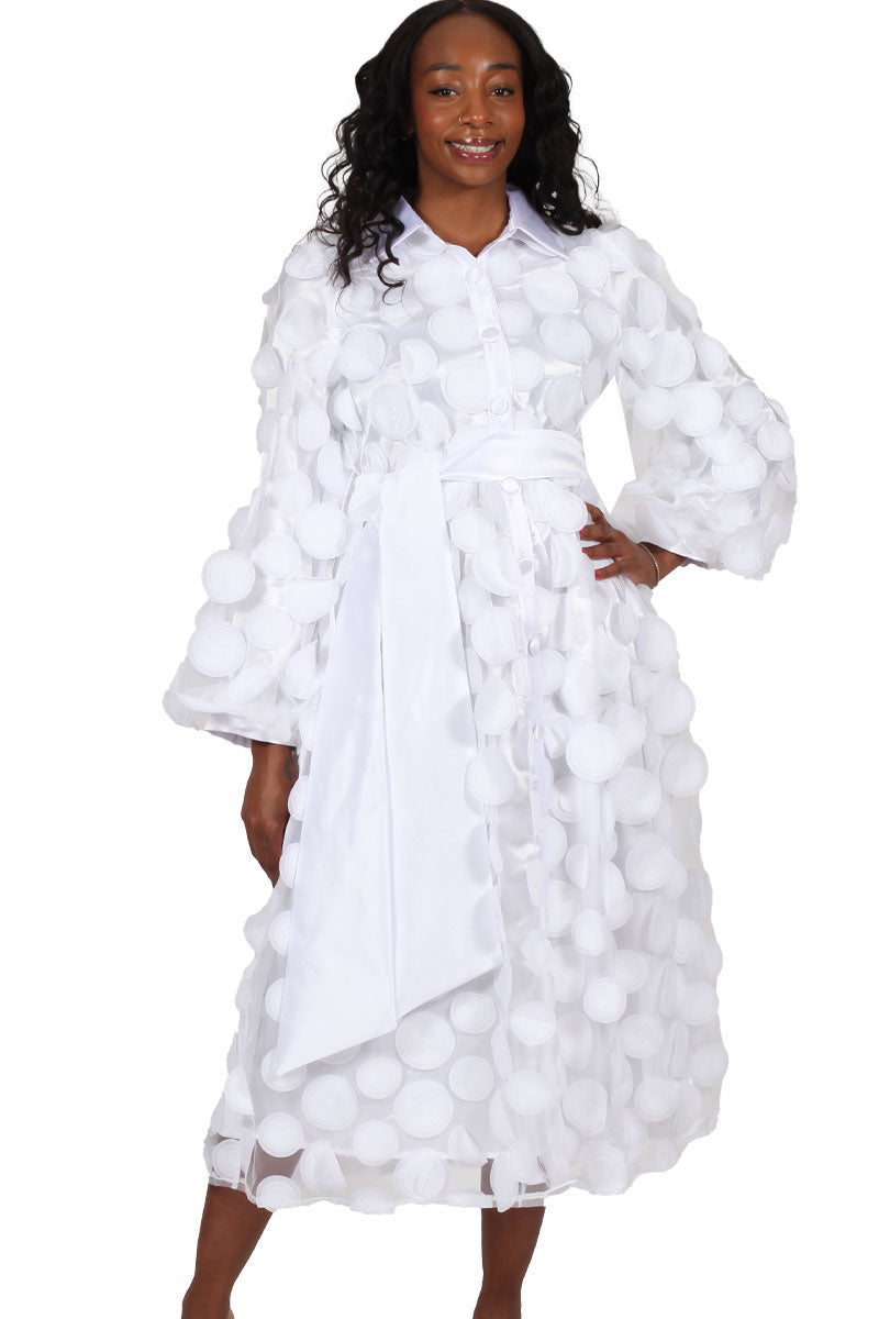 Black Church Dress 9091-White