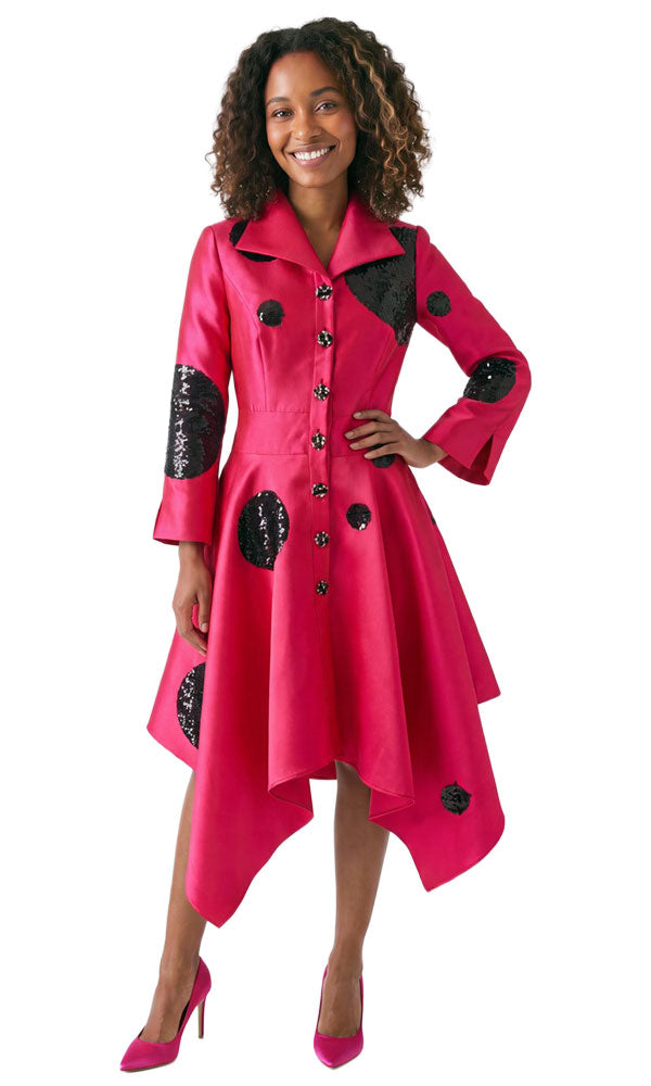 Diana Couture Church Dress 9216-Red/Black