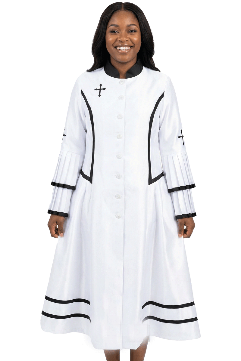 Diana Couture Church Robe 8708C-White/Black