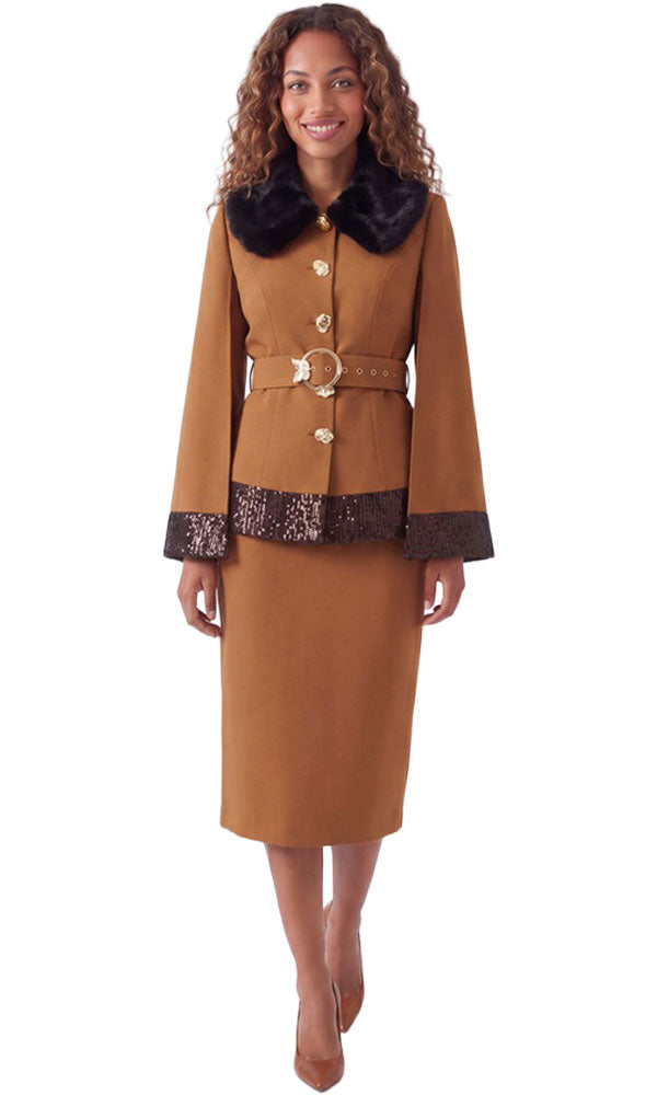 Diana Couture Church Suit 9234-Mocha/Black