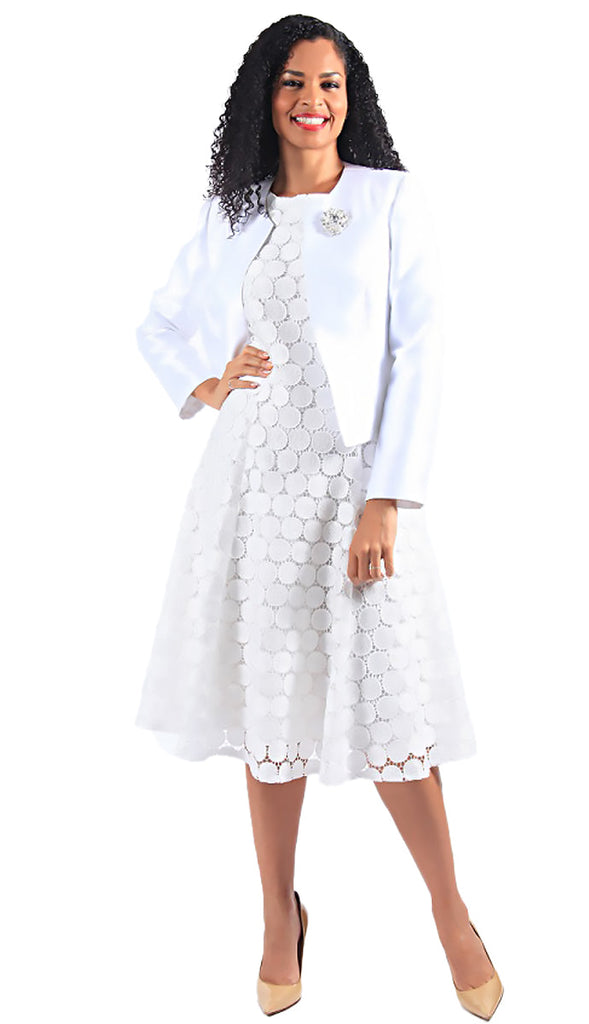 Diana Couture Dress 8629C-White - Church Suits For Less