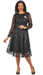 Diana Couture Dress 8639C-Black - Church Suits For Less