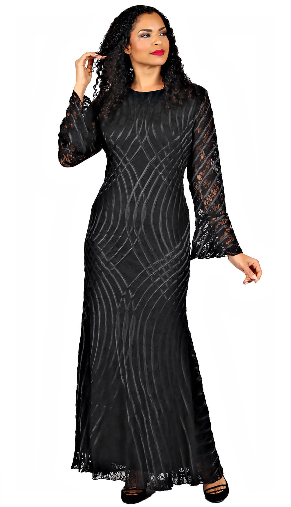 Diana Couture Dress 8737-Black - Church Suits For Less