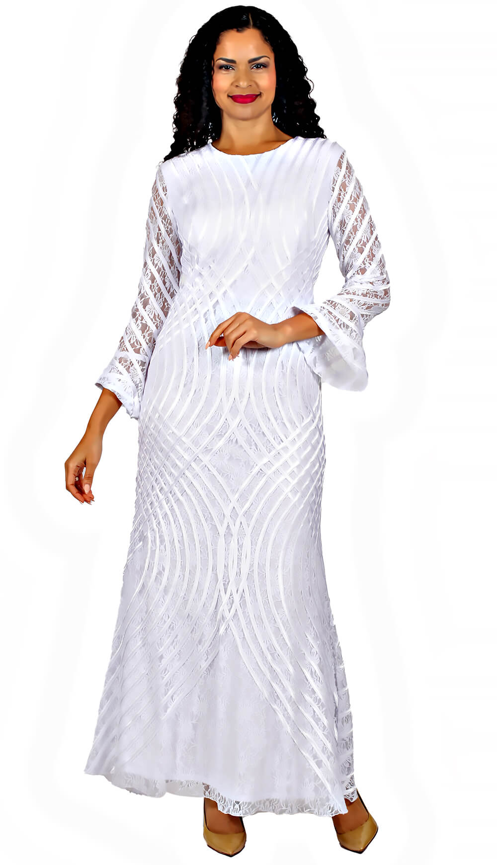 Diana Couture Dress 8737-White - Church Suits For Less