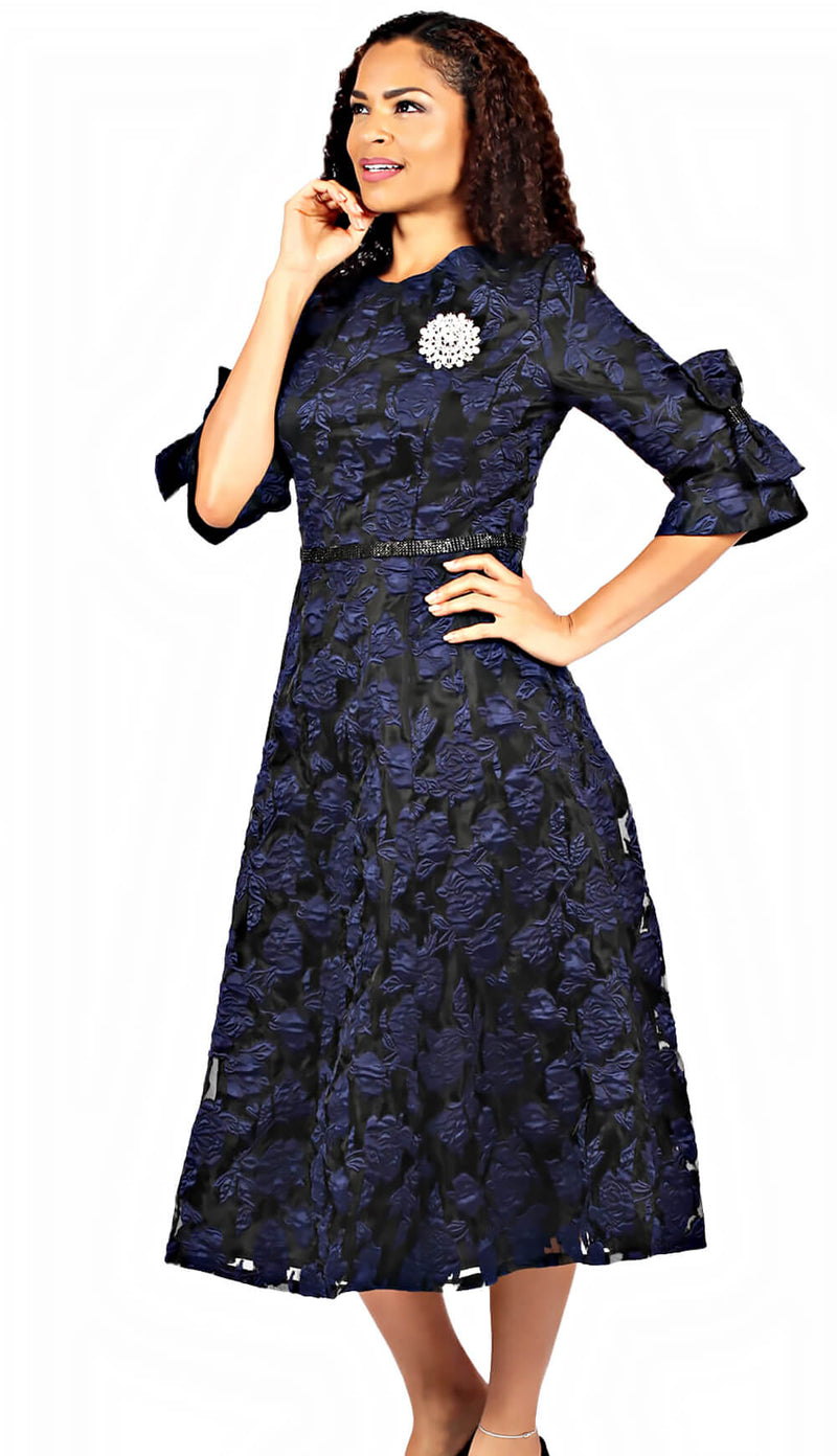 Diana Couture Church Dress 8825-Navy, Navy / 16