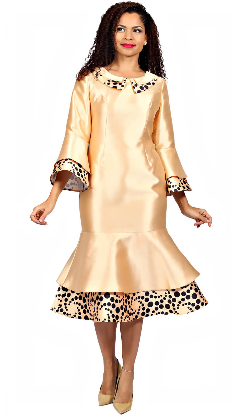Diana Couture 8881-GLD Church Dress Gold / 24