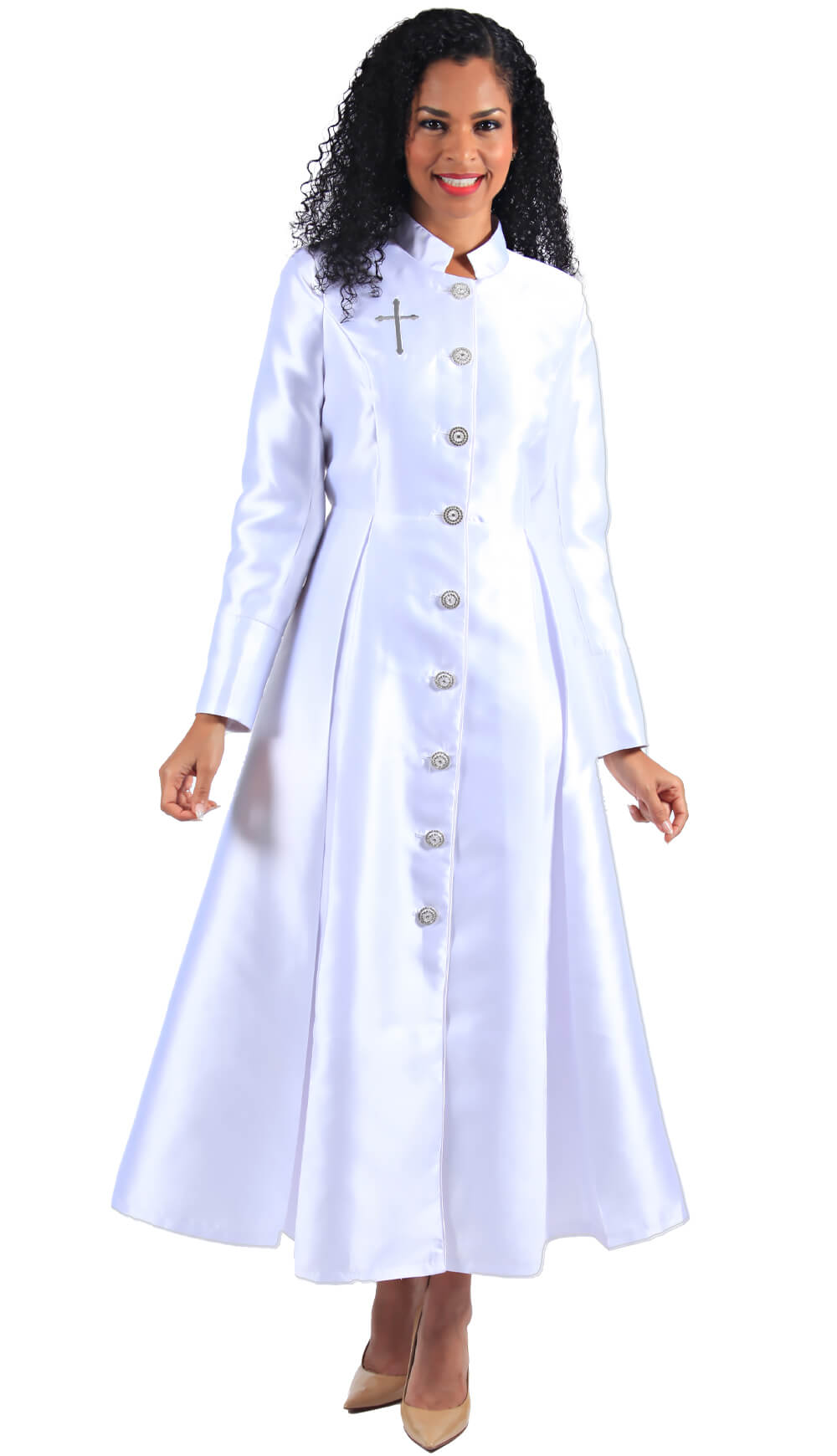 Diana Church Robe 8521-White - Church Suits For Less