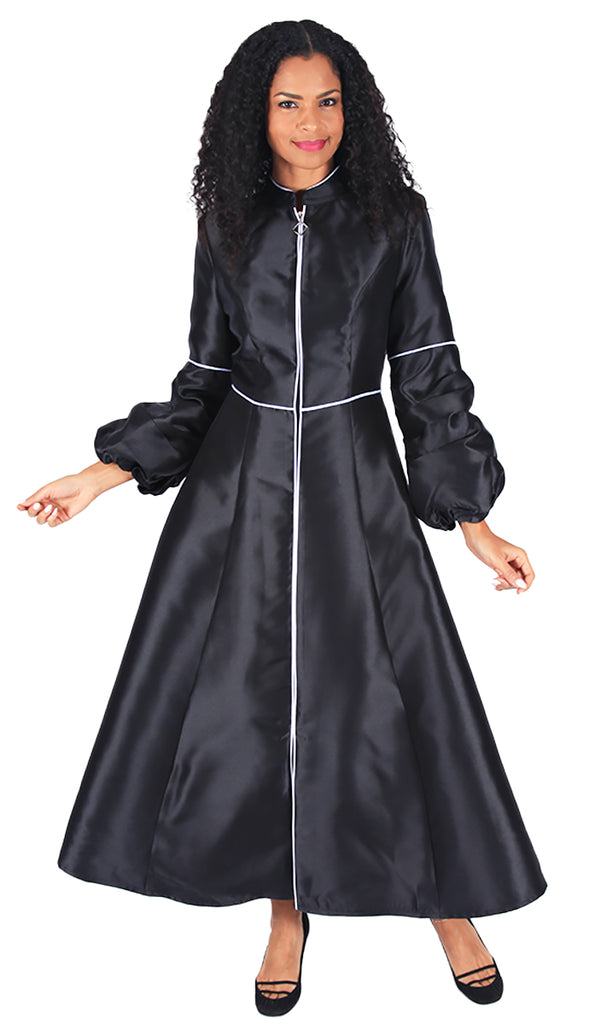 Diana Church Robe 8601-Black/White - Church Suits For Less