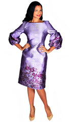 Diana Couture Dress 8532-Purple/Silver - Church Suits For Less