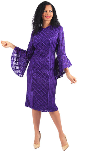 Diana Couture Dress 8566C-Purple - Church Suits For Less
