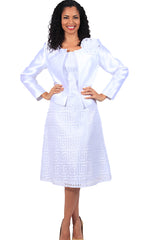 Diana Couture Church Dress 8619-White - Church Suits For Less