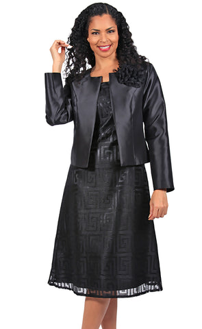 Diana Couture Church Dress 8619-Black - Church Suits For Less