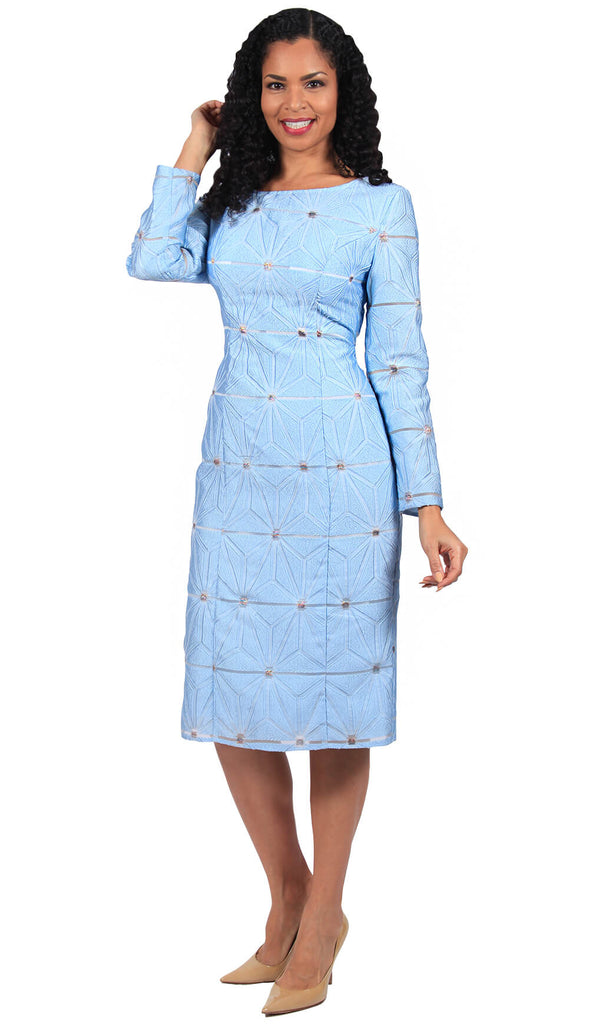 Diana Couture Dress 8654C-Sky Blue - Church Suits For Less