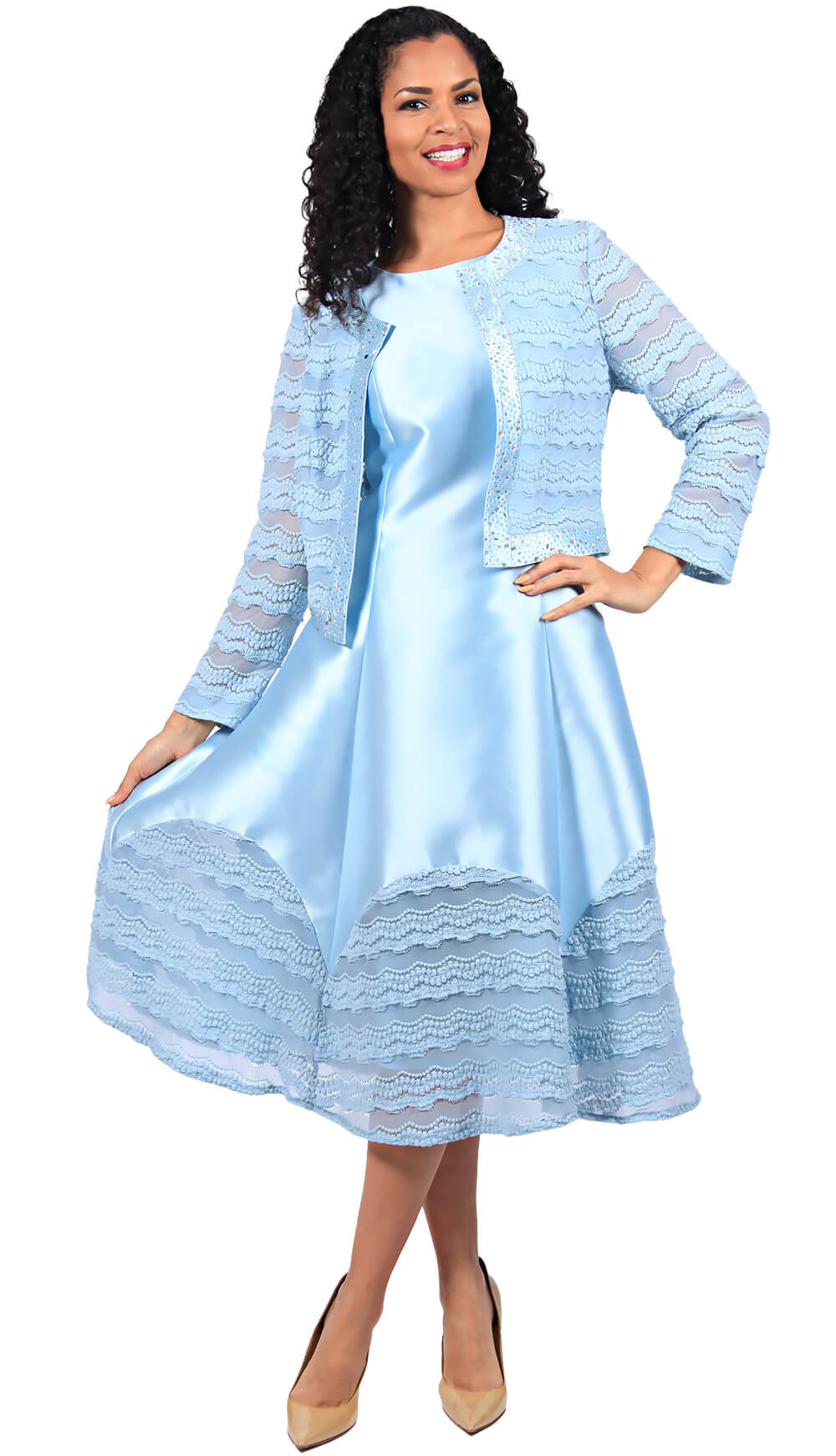 Diana Couture Dress 8686C-Off-White - Church Suits For Less