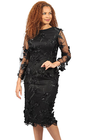 Diana Couture Dress 8746-Black - Church Suits For Less