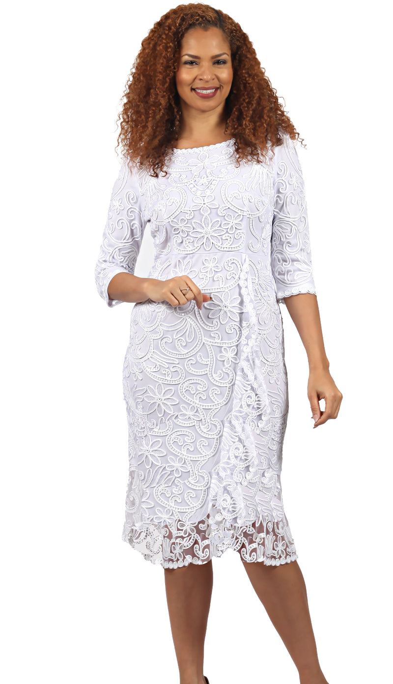 Diana Couture Church Dress 8854-White, White / 24