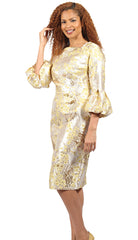 Diana Couture Church Dress 8861-Gold