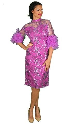 Diana Couture Dress D2016C-Purple - Church Suits For Less