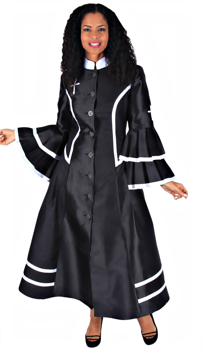 Robe Less Diana Couture Church Robe 8708-Black/White – Church suits for less