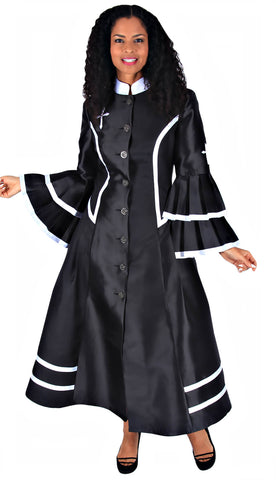 Diana Couture Church Robe 8708C-Black/White