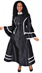 Diana Couture Church Robe 8708-Black/White - Church Suits For Less