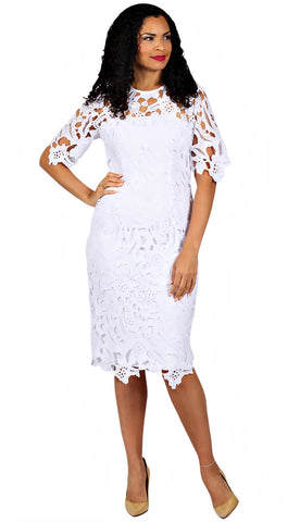 Diana Couture Church Dress 8738-White