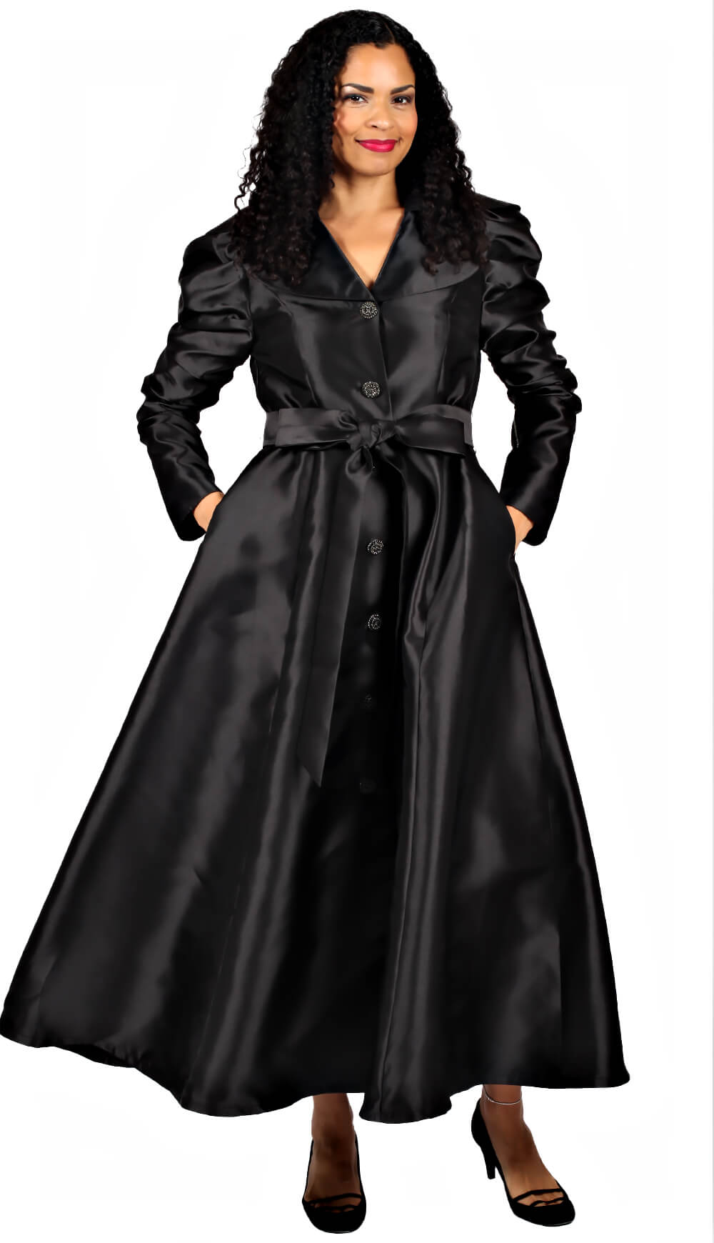 Diana Couture Church Dress 8743C-Black - Church Suits For Less