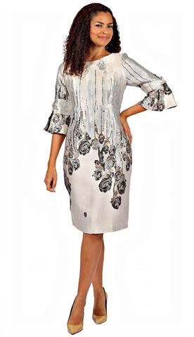 Diana Couture Church Dress 8764C-Apricot