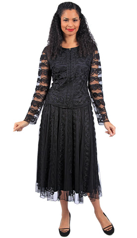Diana Couture Church Suit 8701-Black