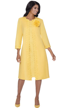 Divine Church Dress 2052C-Yellow - Church Suits For Less