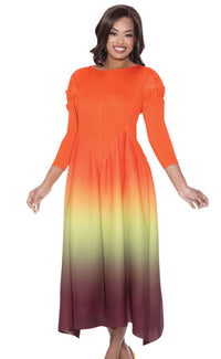 Divine Casual Dress 1831-Orange/Green, Orange/Green / 1X | Church Suits For Less Divine Casual Dress 1831-Orange/Green, Orange/Green / 1X | Church Suits For Less