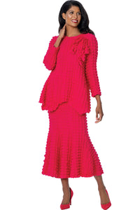 Divine Casual Sirt Set 2052-Magenta