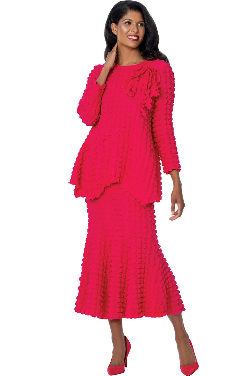 Divine Casual Sirt Set 2052-Magenta