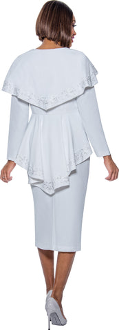 Divine Queen Skirt Suit 2162C-White - Church Suits For Less